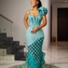 Overbust Corset Gown With Extension Made With Three Shade Of Green (3)