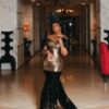 Silver And Black Long Gown African Wedding Guest Outfit. Wedding Guest Outfit Ideas For Women (2)