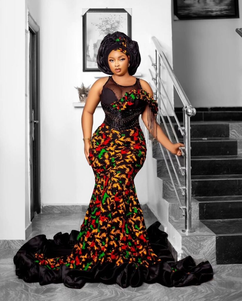 Latest Ankara Long Gown Styles For Wedding Guest Q1 2025 (172)
