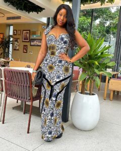 Latest Ankara Long Gown Styles For Wedding Guest Q1 2025 (19)