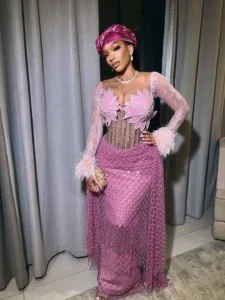 Magenta and pink African dress styles for wedding guest in the USA -2