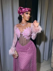 Magenta and pink African dress styles for wedding guest in the USA 