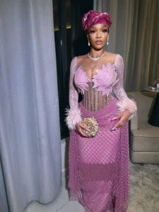 Magenta and pink African dress styles for wedding guest in the USA-1